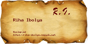 Riha Ibolya névjegykártya